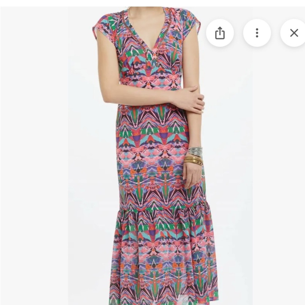 Vibrant Pink Geometric Maxi Dress